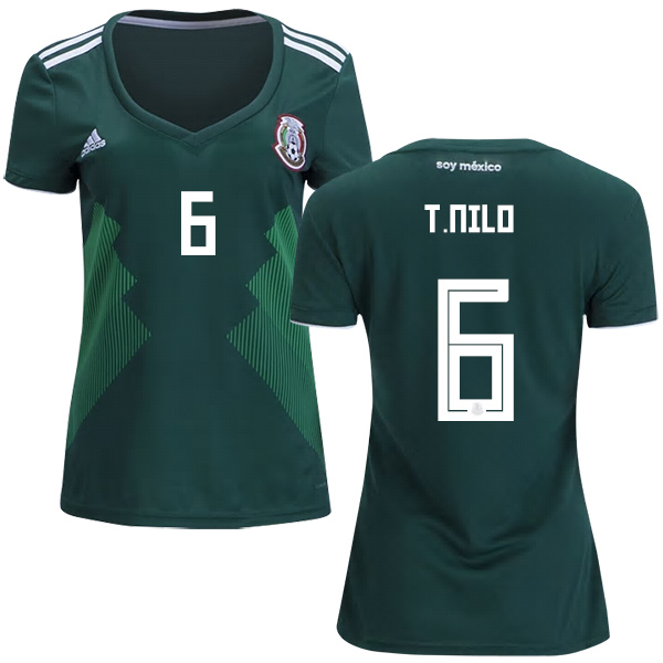 Women's Mexico #6 T.Nilo Home Soccer Country Jersey